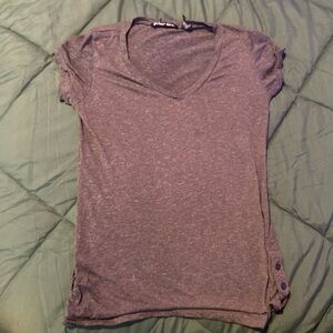 Gray V-neck t-shirt